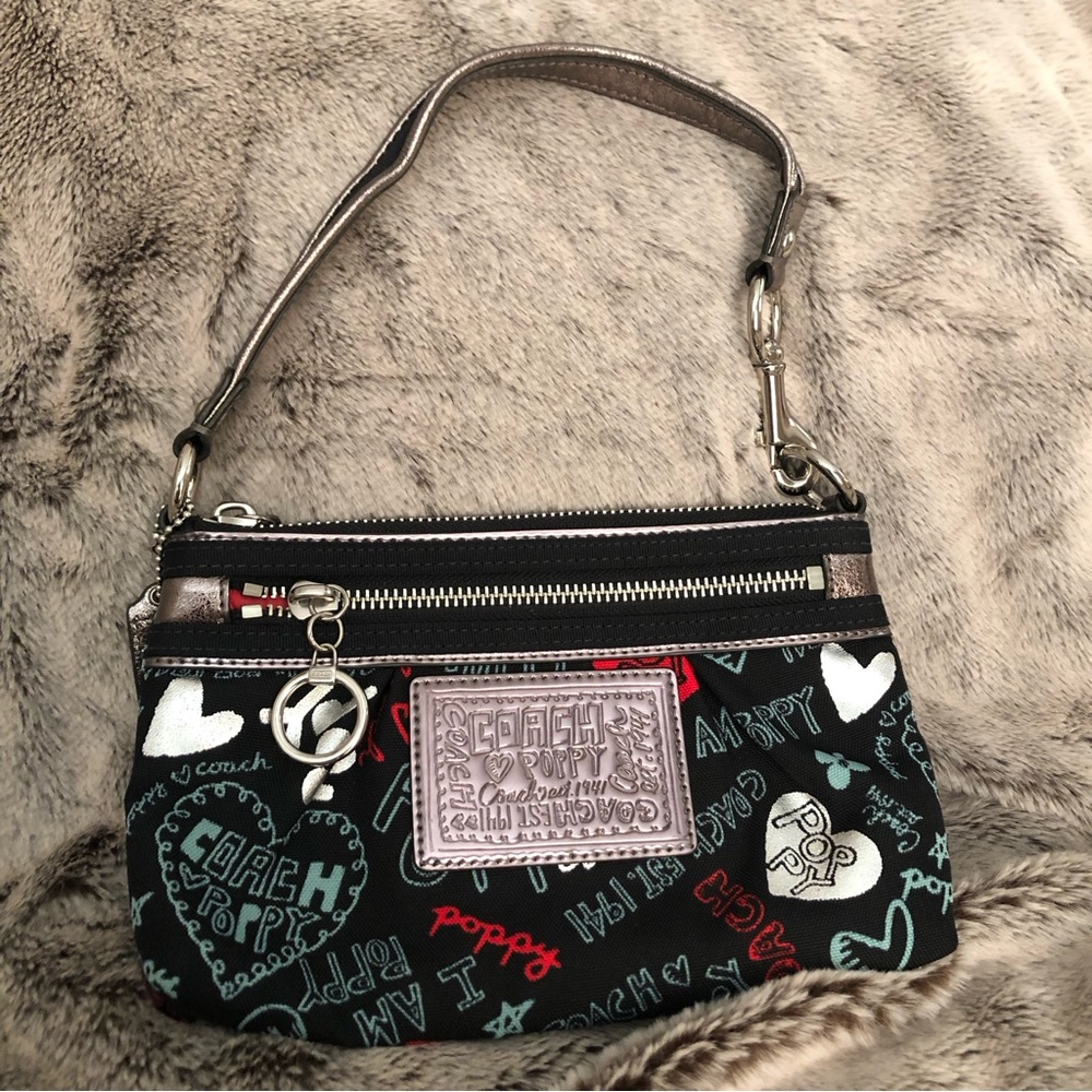 Coach POPPY graffiti small bag/wristlet